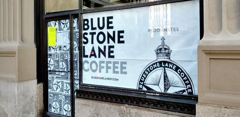 Center City Philadelphia, PA - Bluestone Lane Coffee House is moving into the old City Hall Coffee House location, across the street from Philadelphia's City Hall. The sign on the door and work permits allude to construction being done by the end of September. 