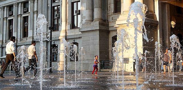 The Return of Dilworth's Fountain, Lawn, and Foliage