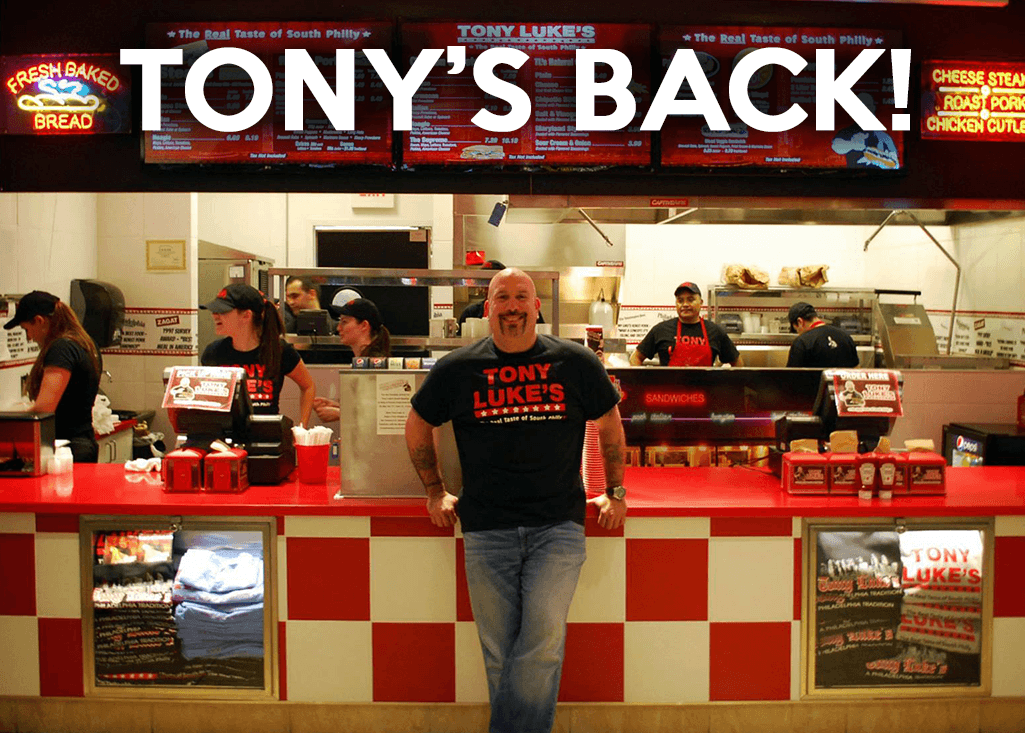  Tony Luke Jr. Is bringing his world famous Philly cheesesteaks and old Philly style sandwiches back to Gloucester County.Tony Luke's will celebrate the Grand reopening of its Sicklerville store located at 663 Berlin Cross-Keys Road, Sicklerville, NJ at 12 p.m on National Cheesesteak Day, March 24th. Philadelphia’s own legend Tony Luke Jr. will be there, not only to host the Grand Reopening, but he will also own & operate this Tony Luke’s Store.