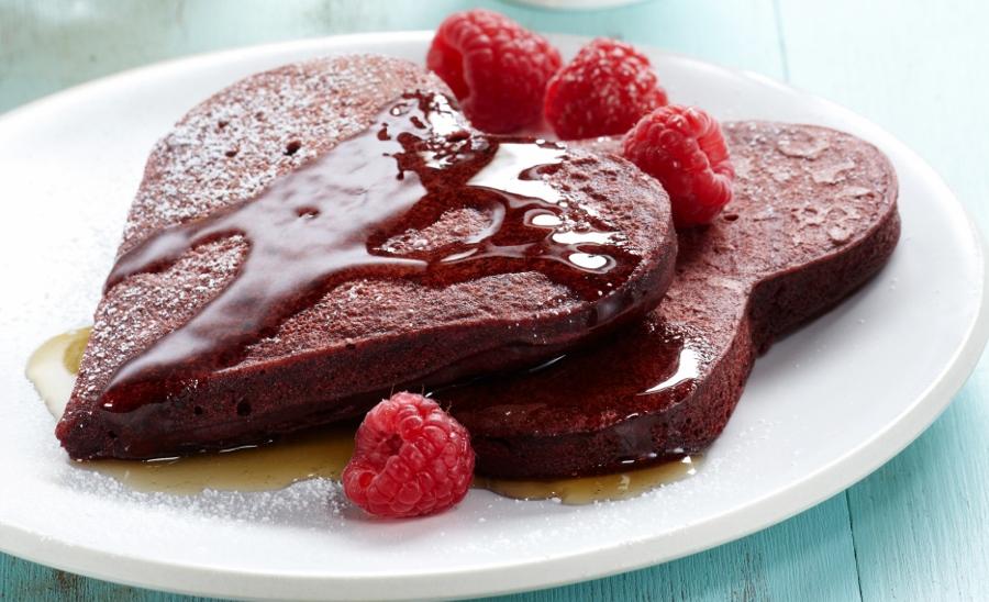 Cocoa-Kissed Red Velvet Pancakes