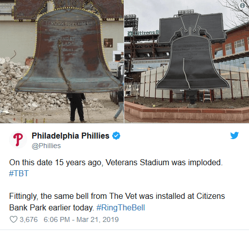 Liberty Bell Phillies Twitter Post