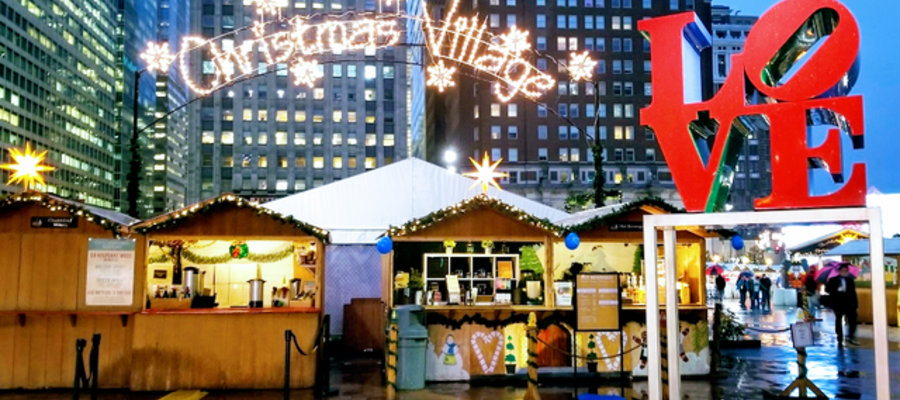 Love Park's Christmas Village Returns To Philadelphia