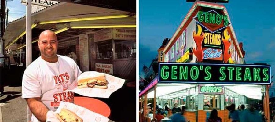 Pat's vs. Geno's Philly's Cheesesteak Debate Pat's, Geno's, debate, cheesesteak, philly, geno, pat