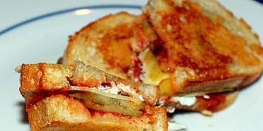 Grilled Eggplant and Goat Cheese Sandwich